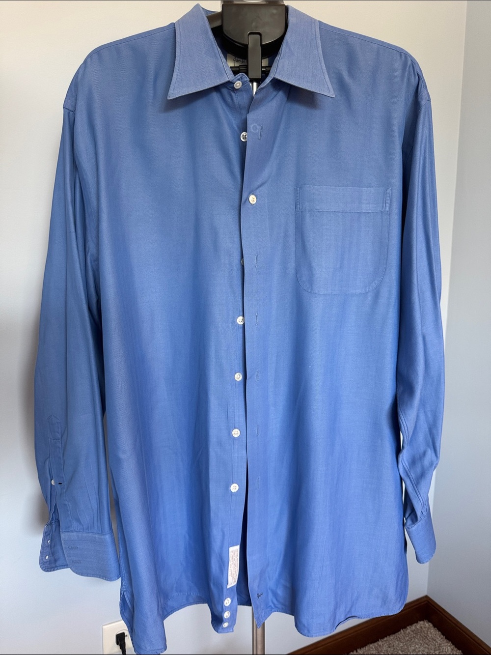 John W. Nordstrom Men's Solid Blue Dress Shirt